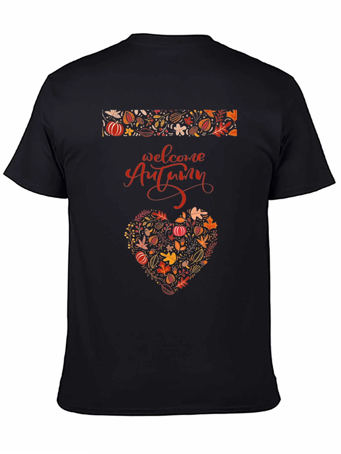 Welcome Autumn Heart Graphic Tee - Fall Season Shirt
