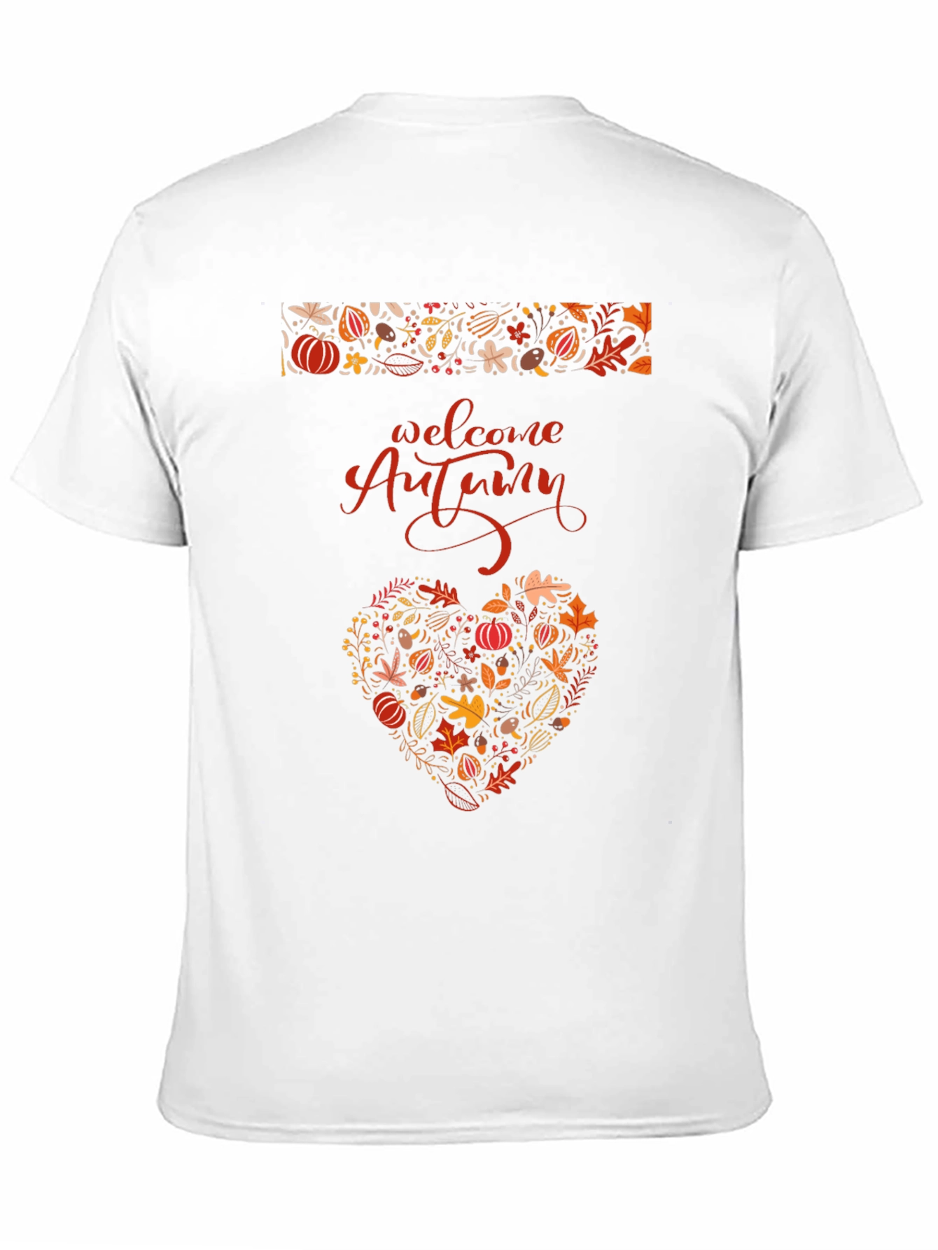 Welcome Autumn Heart Graphic Tee - Fall Season Shirt