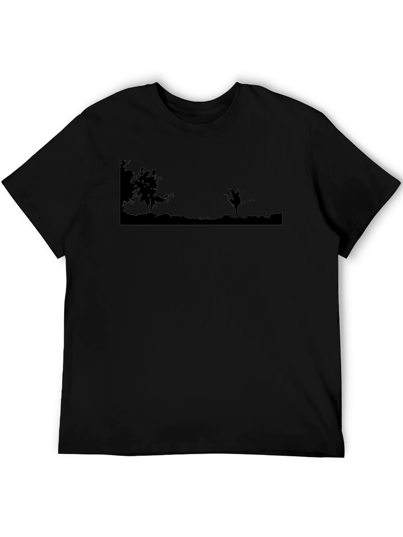 Nature Scene Graphic Black T-Shirt