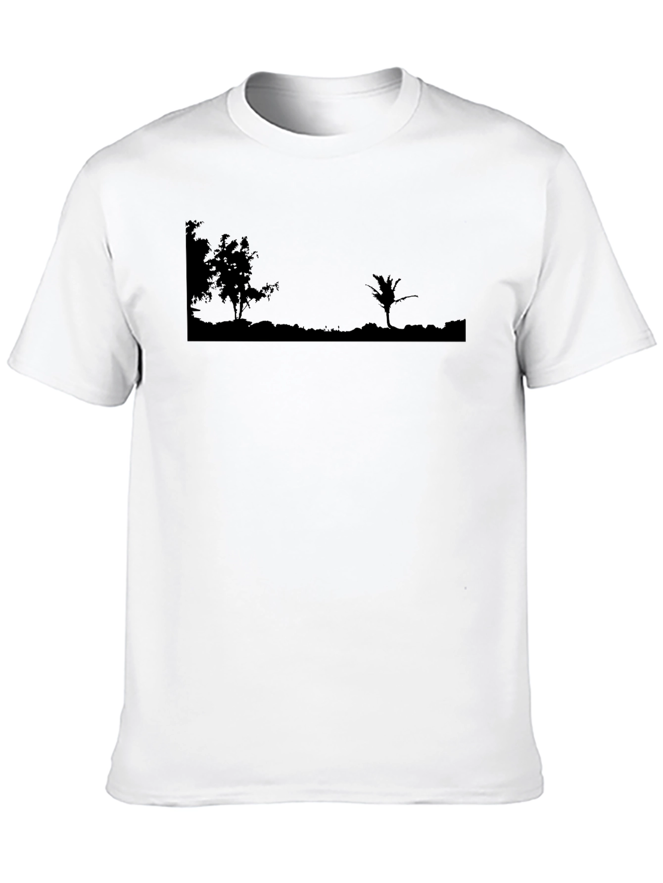 Nature Scene Graphic Black T-Shirt