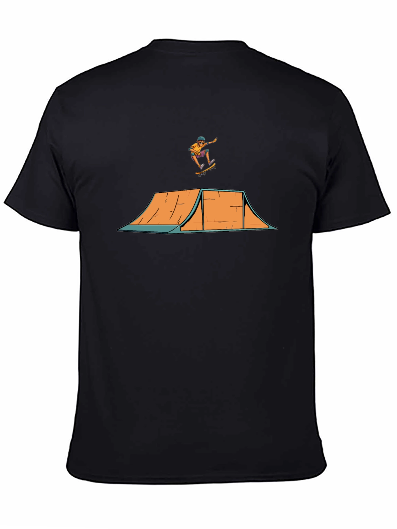 Skate Ramp Tee - Black Cotton Graphic T-Shirt