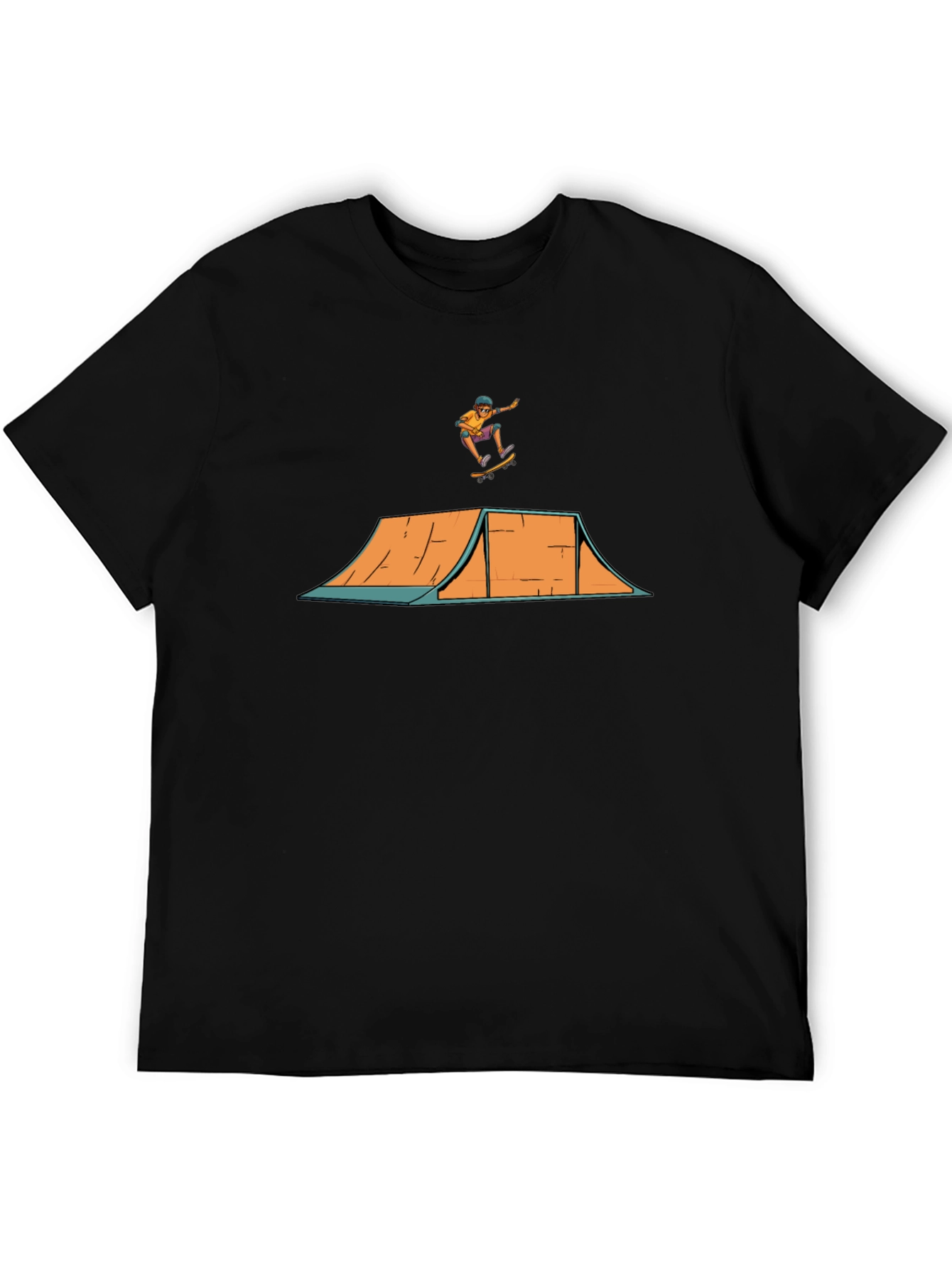 Skate Ramp Tee - Black Cotton Graphic T-Shirt