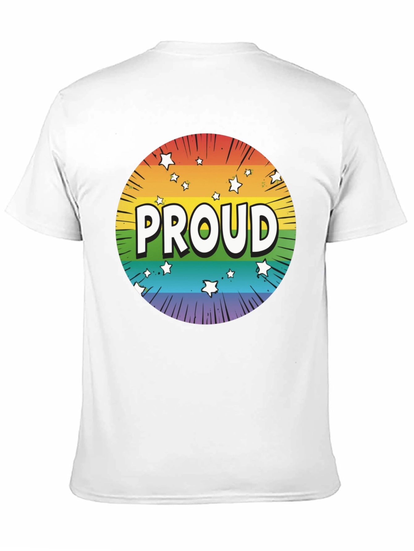 Pride Proud T-Shirt - Rainbow Starburst Design
