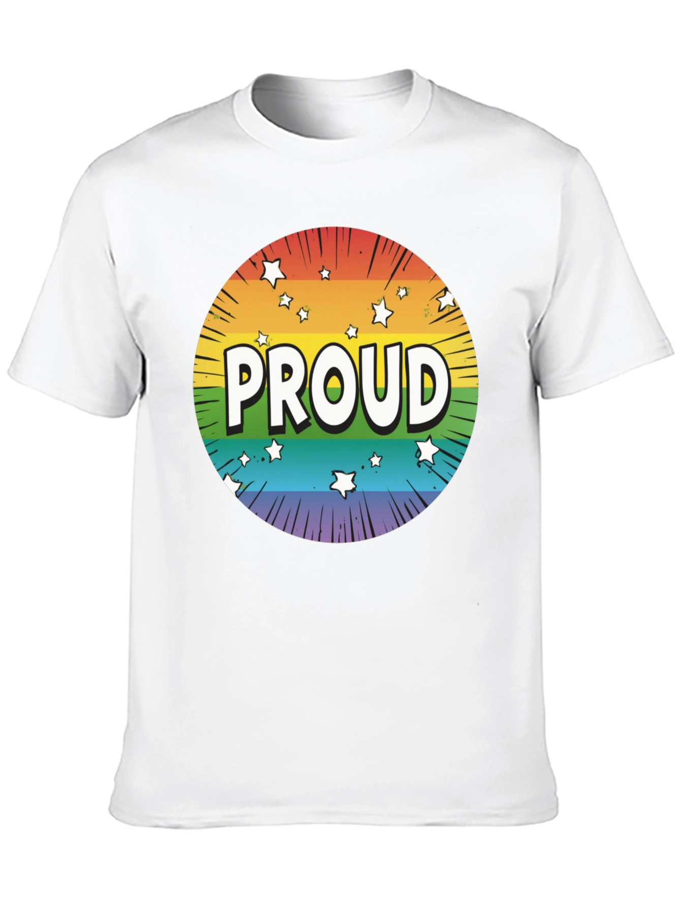 Pride Proud T-Shirt - Rainbow Starburst Design
