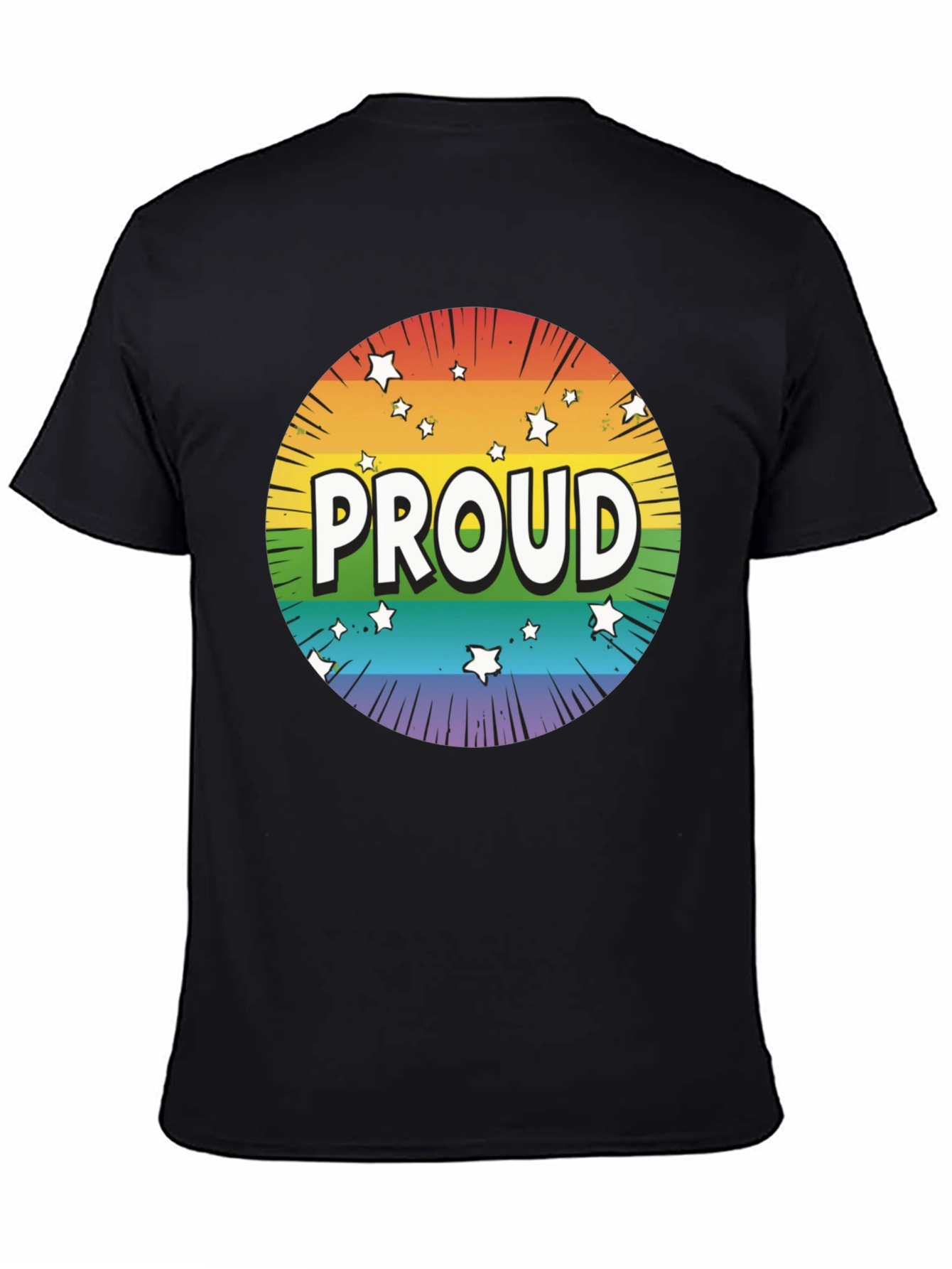 Pride Proud T-Shirt - Rainbow Starburst Design