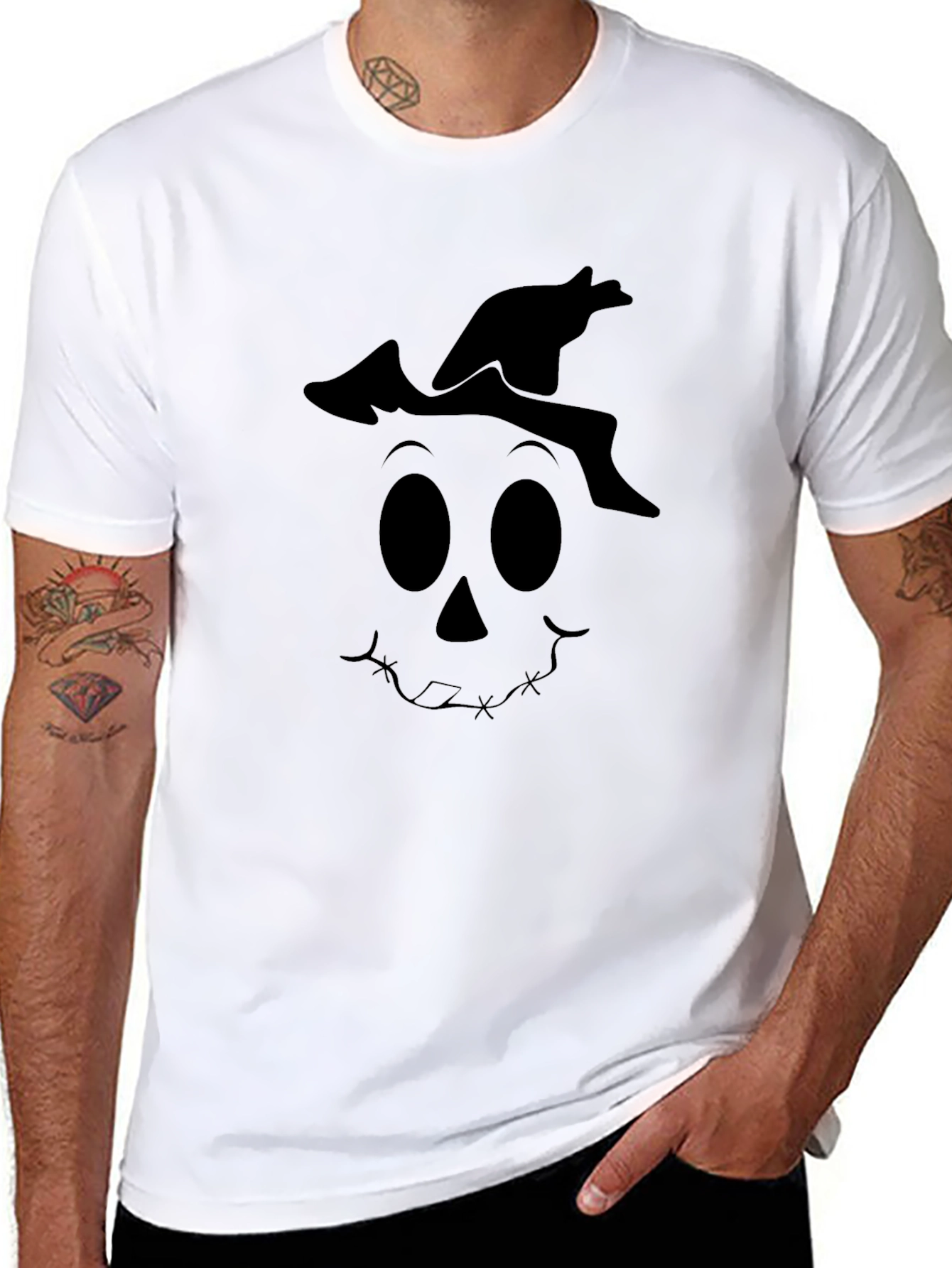 Spooky Scarecrow Graphic Tee - Halloween Shirt