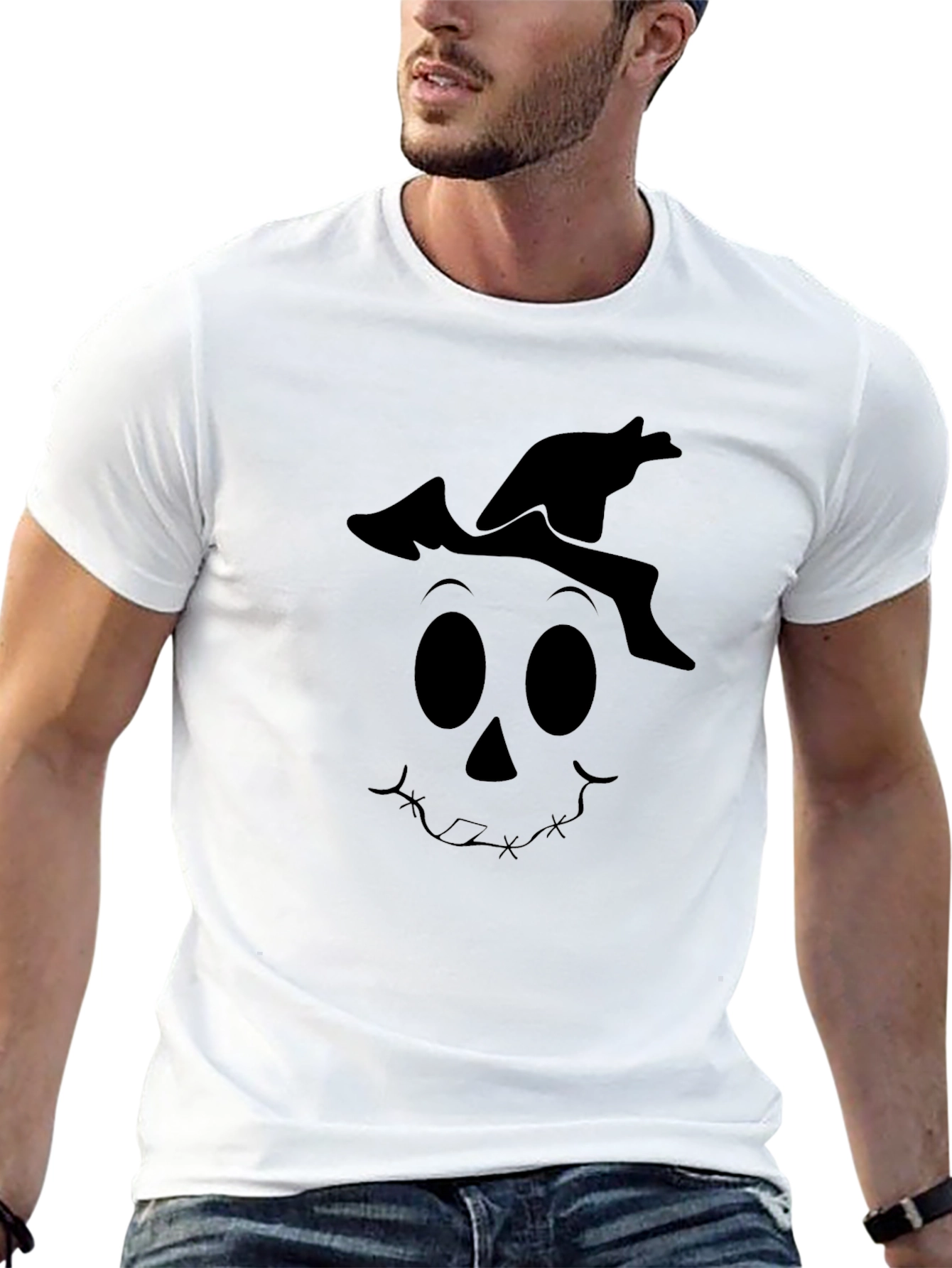 Spooky Scarecrow Graphic Tee - Halloween Shirt