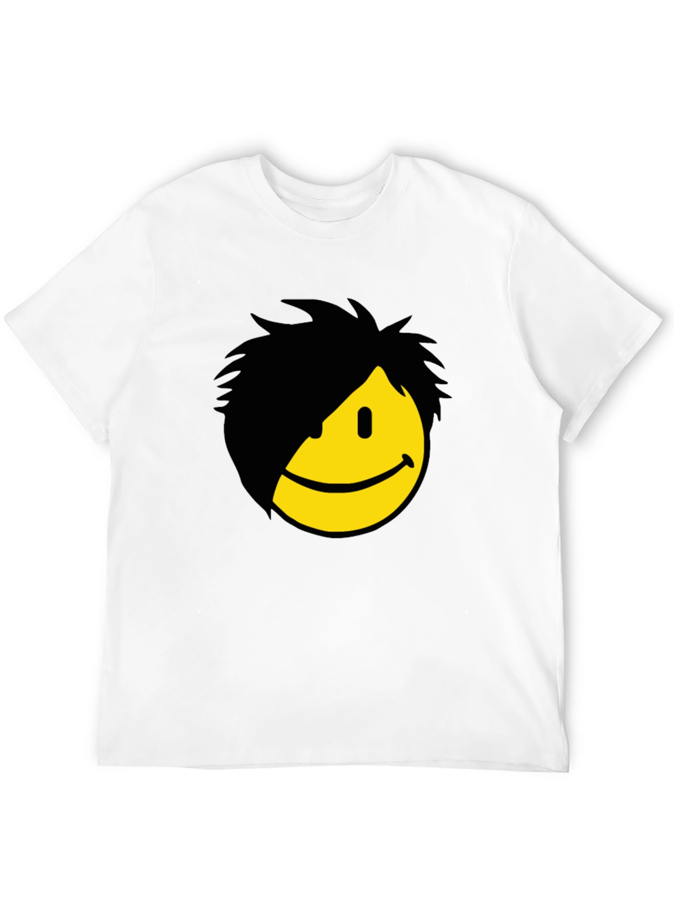 Emo Smiley Graphic Tee - Black
