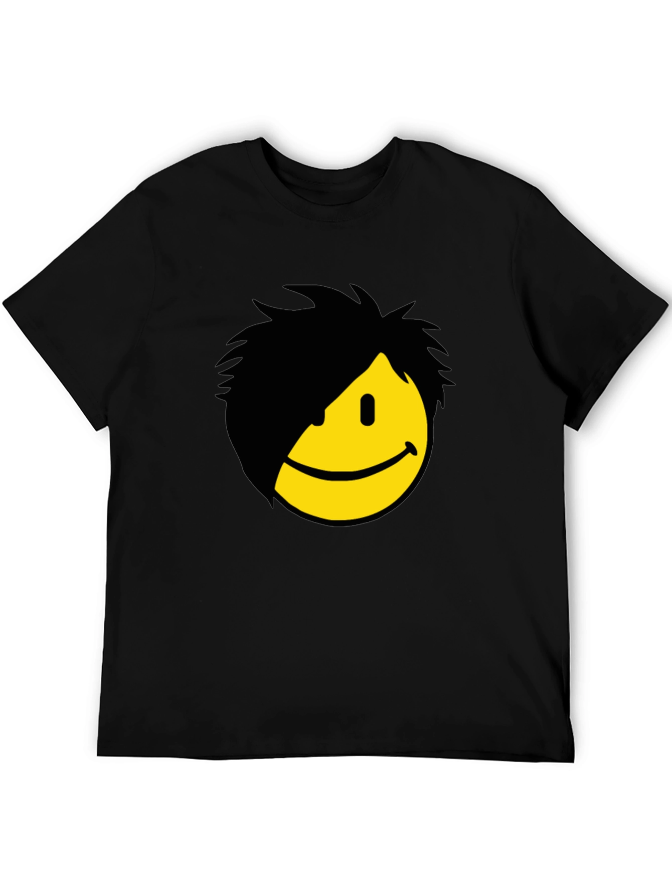 Emo Smiley Graphic Tee - Black