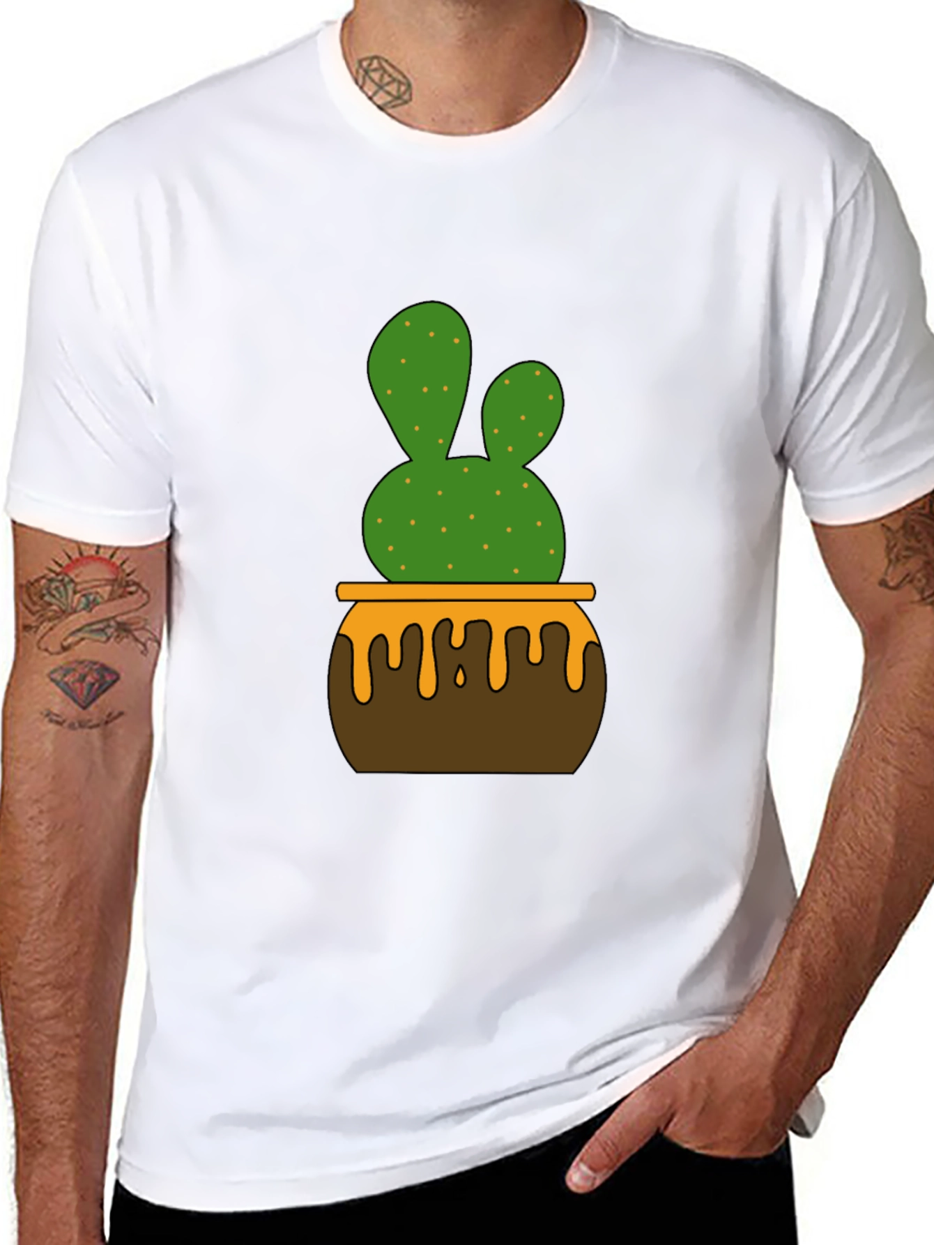 Cactus in Pot Graphic Tee - Stylish Unisex T-Shirt
