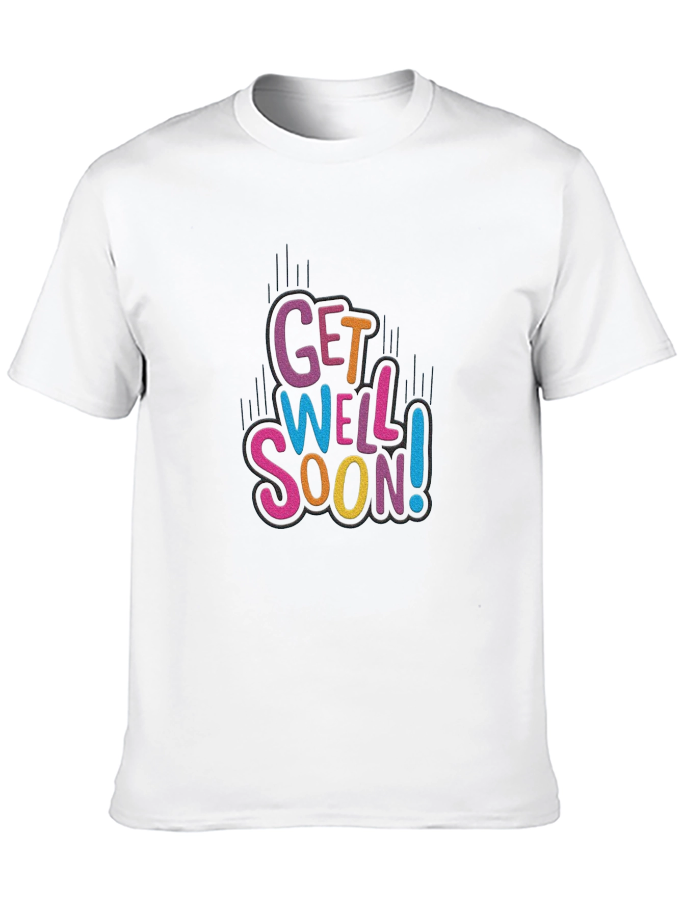 Get Well Soon Black Cotton Graphic Tee
