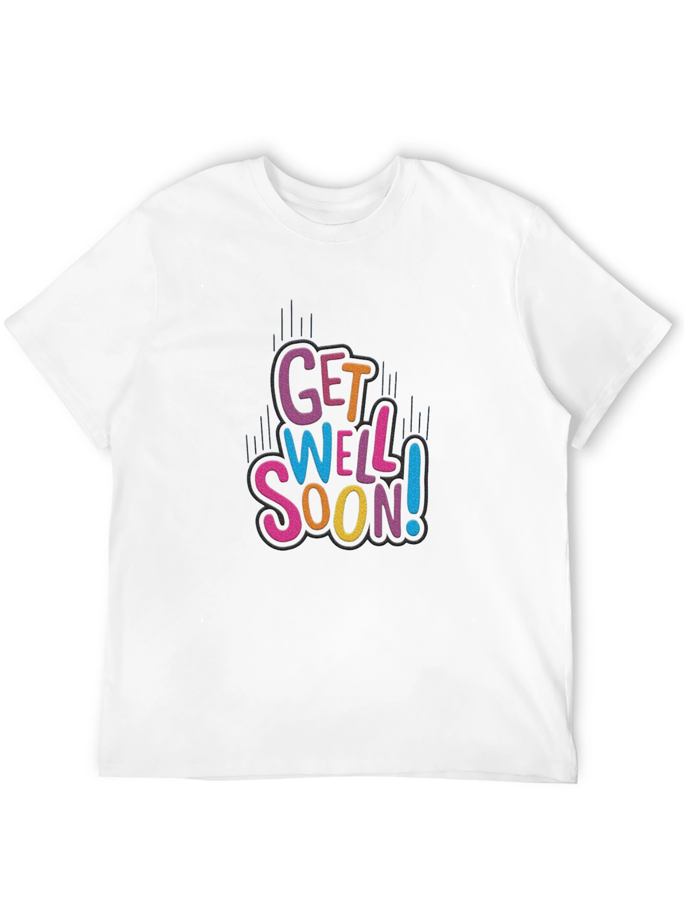 Get Well Soon Black Cotton Graphic Tee