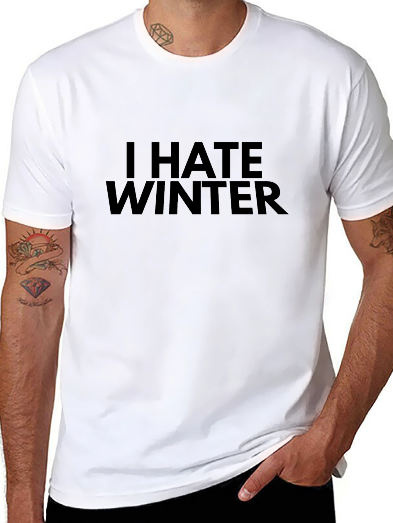 I Hate Winter T-Shirt - Black Crew Neck