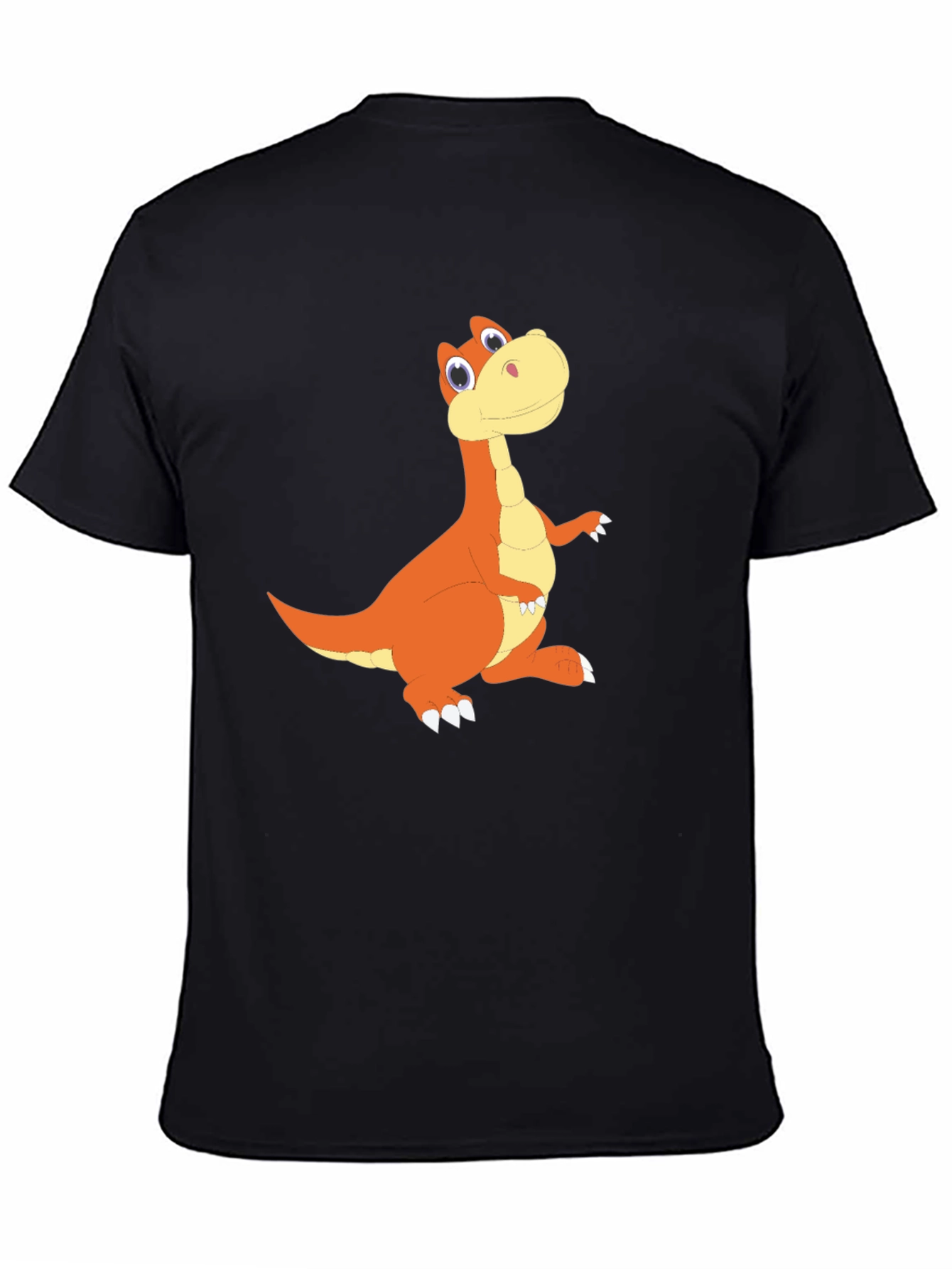 Cartoon Dinosaur Graphic Black T-Shirt