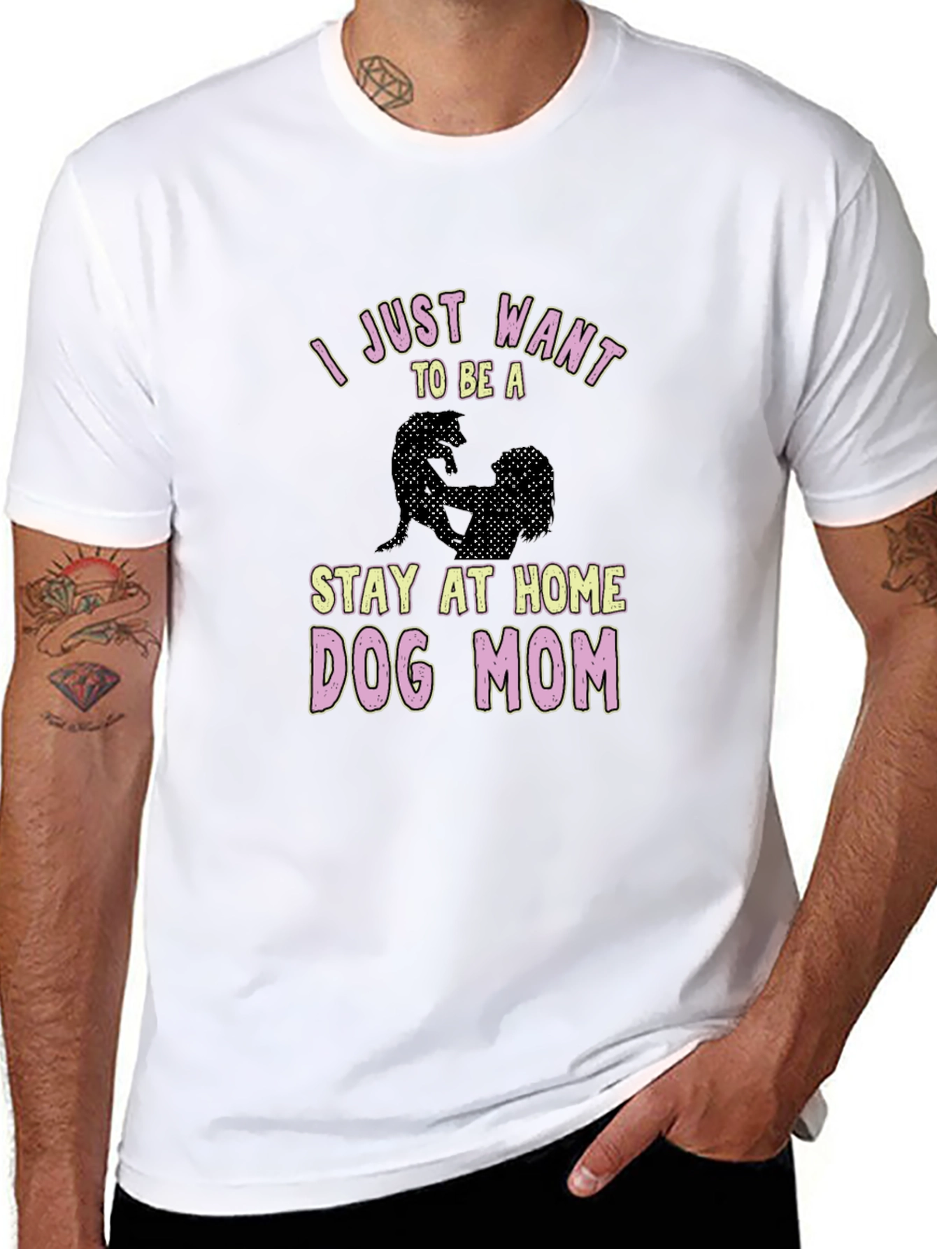 Stay at Home Dog Mom Graphic T-Shirt