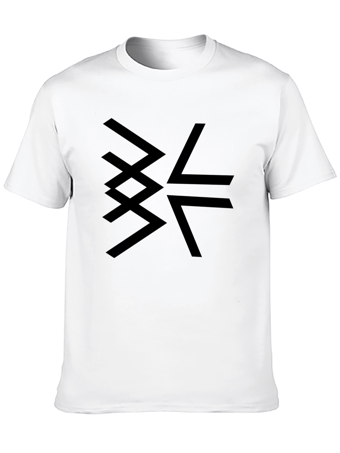 Geometric Graphic Print Black T-Shirt
