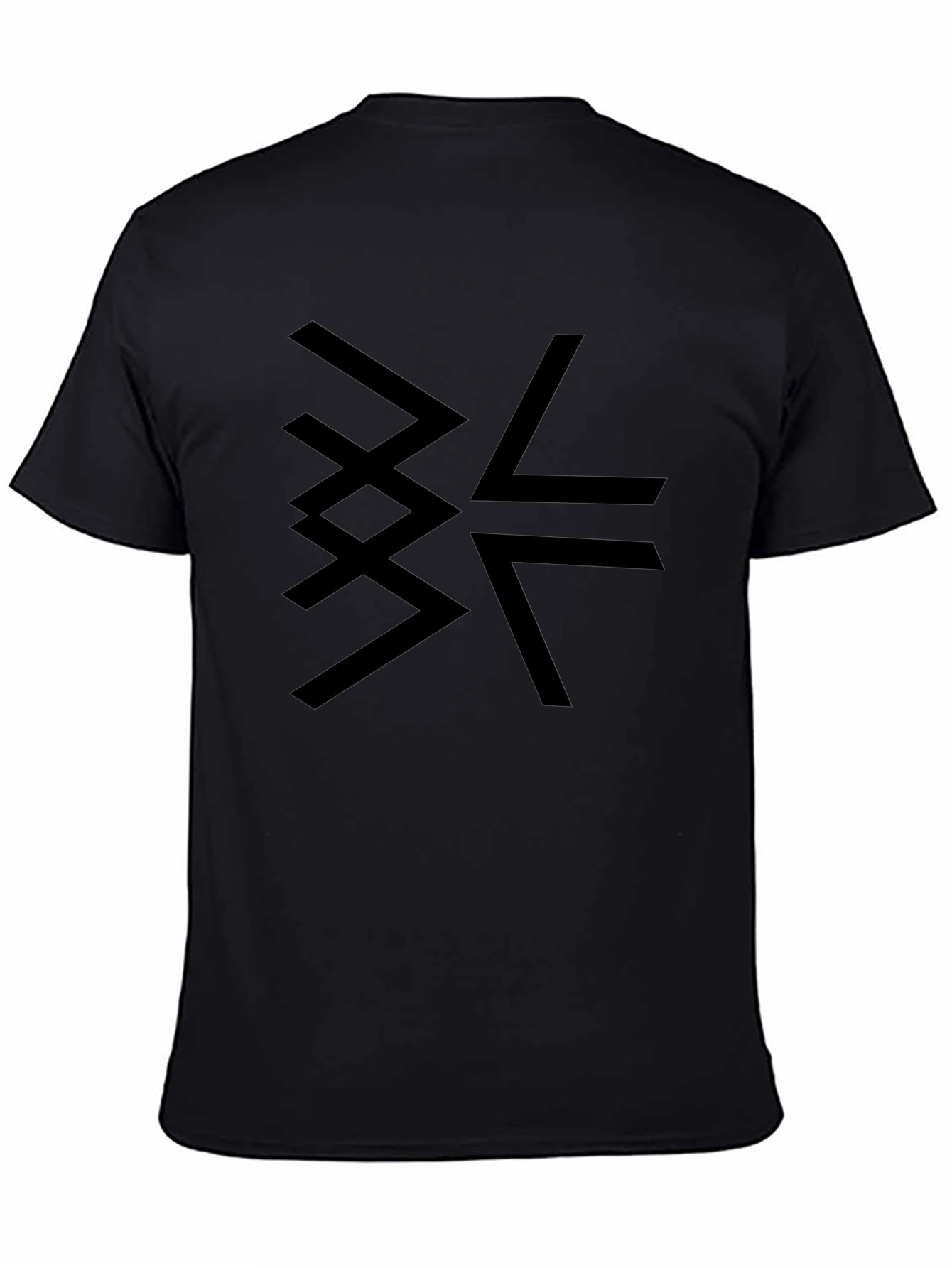 Geometric Graphic Print Black T-Shirt