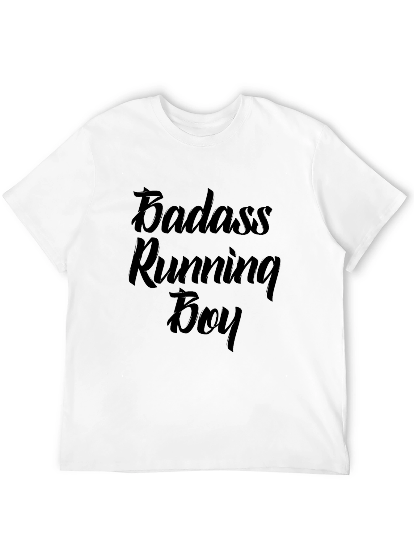 Badass Running Boy T-Shirt Black Tee