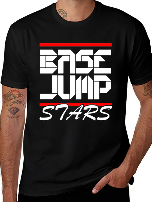 Base Jump Stars Graphic T-Shirt | Mens Black Tee