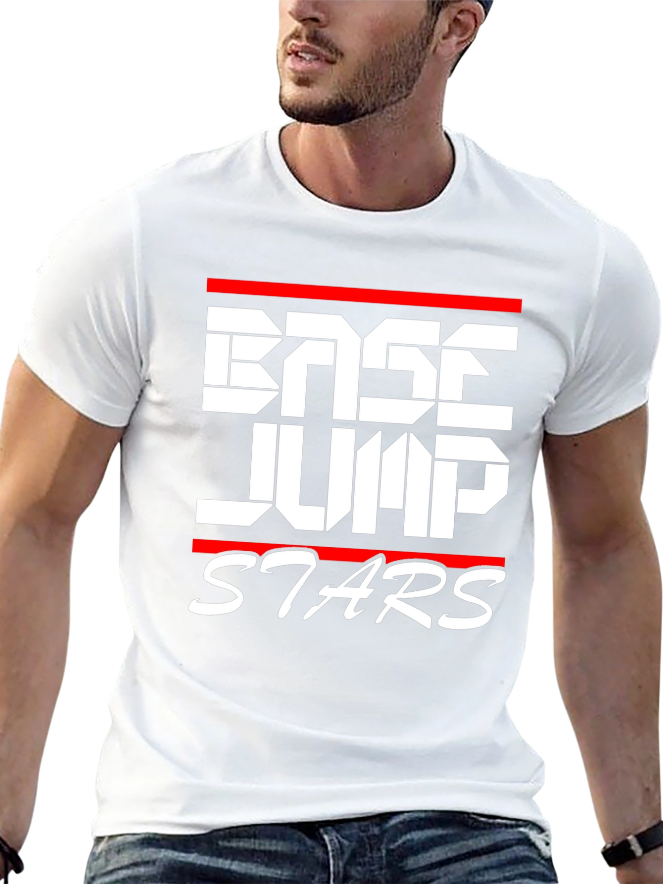 Base Jump Stars Graphic T-Shirt | Mens Black Tee