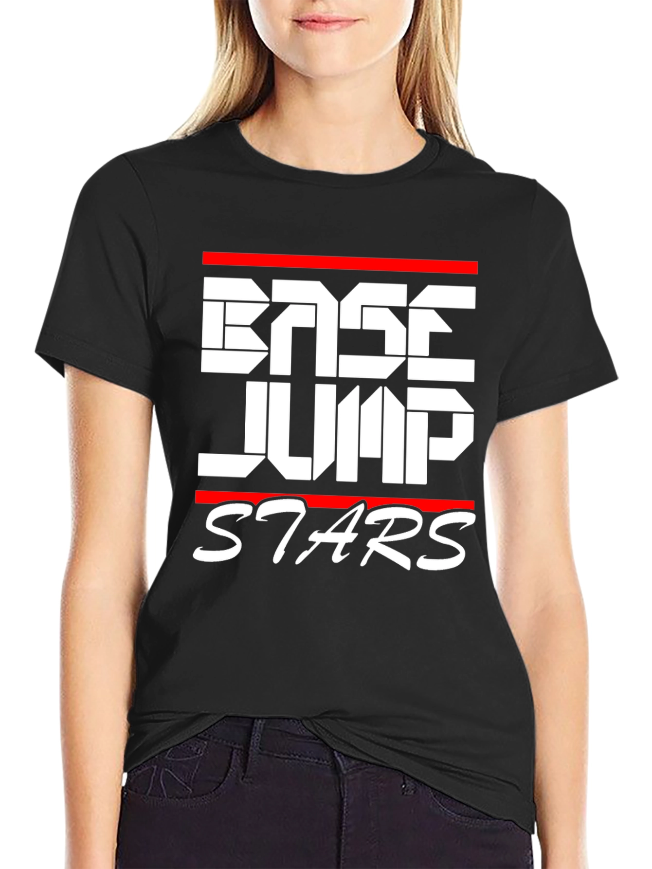 Base Jump Stars Graphic T-Shirt | Mens Black Tee