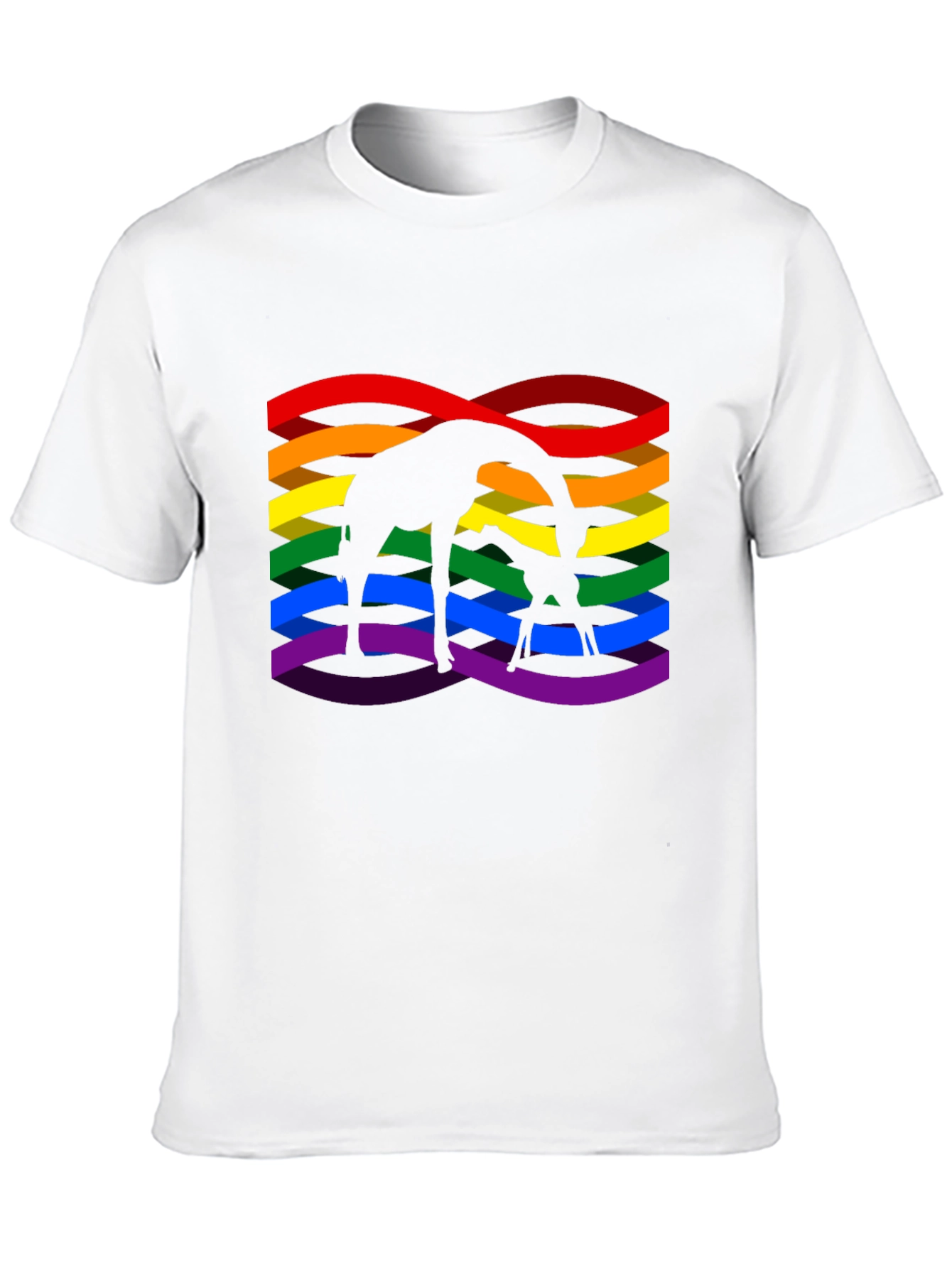Giraffe Rainbow Pride Graphic T-Shirt