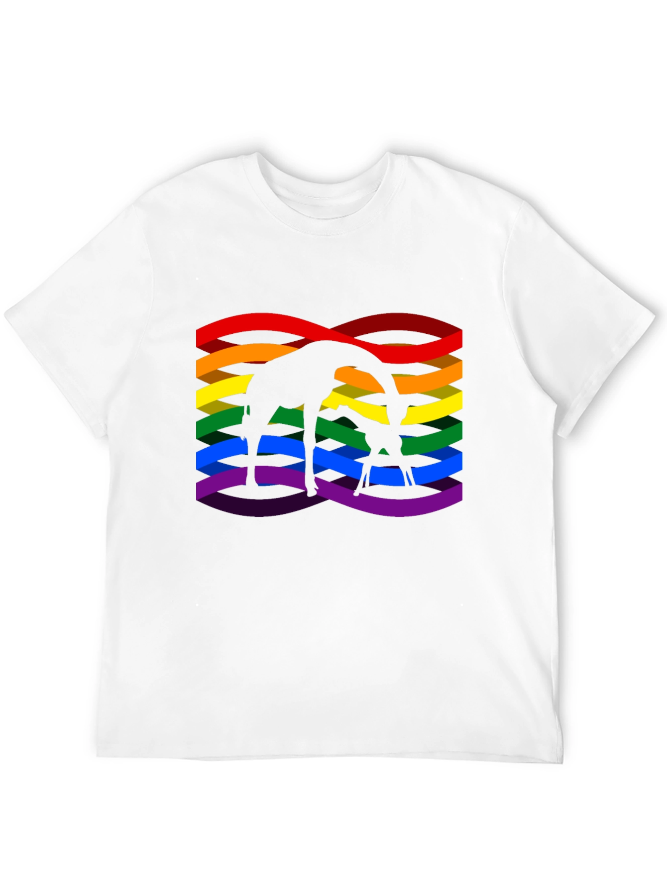 Giraffe Rainbow Pride Graphic T-Shirt