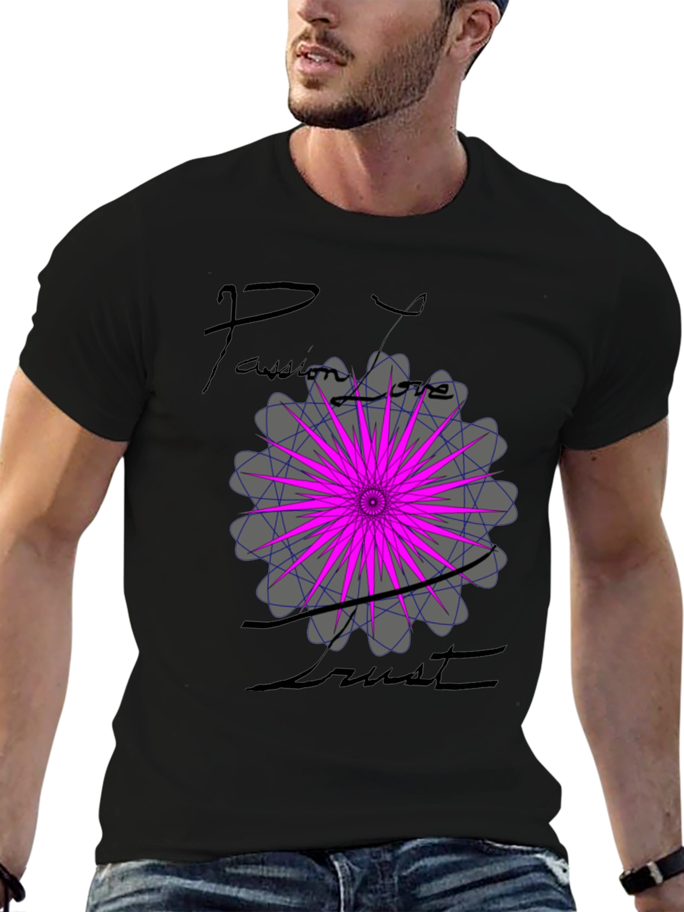 Passion Love Trust Graphic Tee - Black