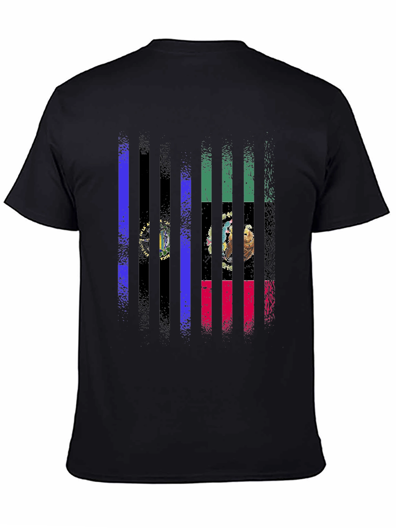 Distressed State Flag Graphic Tee - Black Cotton