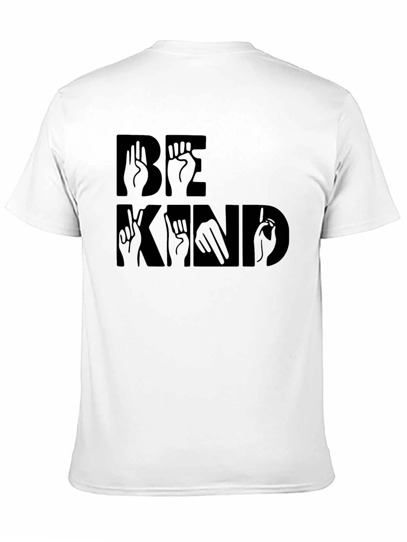 Be Kind Sign Language Black Graphic T-Shirt