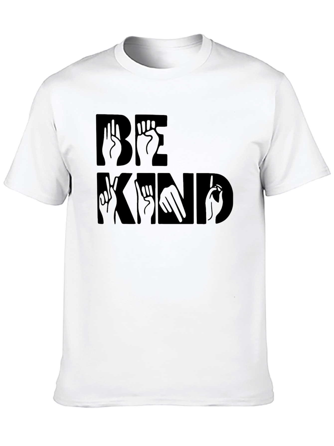 Be Kind Sign Language Black Graphic T-Shirt