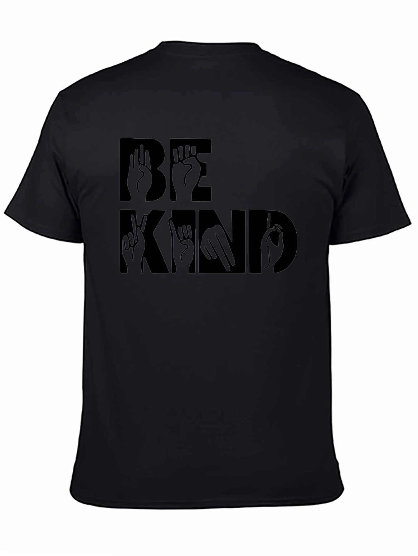 Be Kind Sign Language Black Graphic T-Shirt