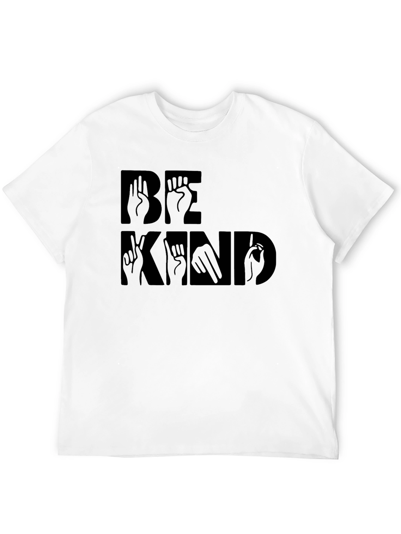 Be Kind Sign Language Black Graphic T-Shirt