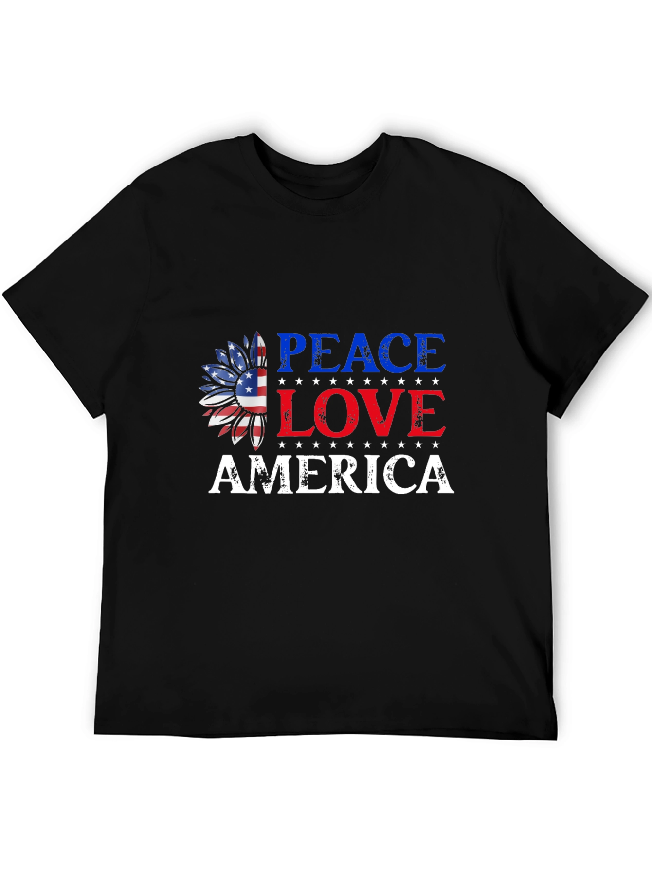 Peace Love America Patriotic Graphic T-Shirt