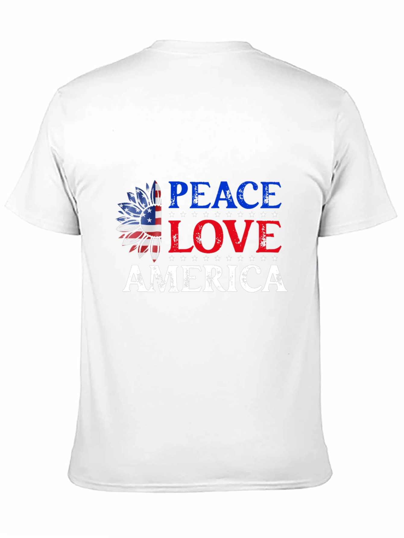 Peace Love America Patriotic Graphic T-Shirt