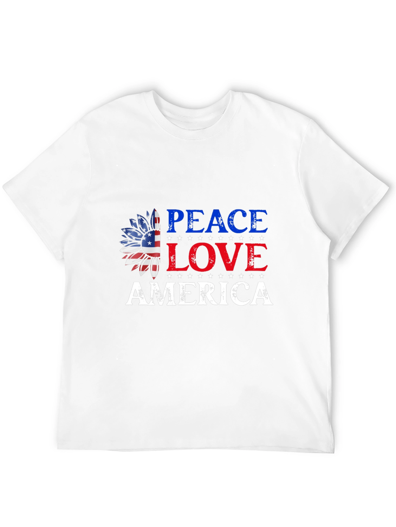 Peace Love America Patriotic Graphic T-Shirt