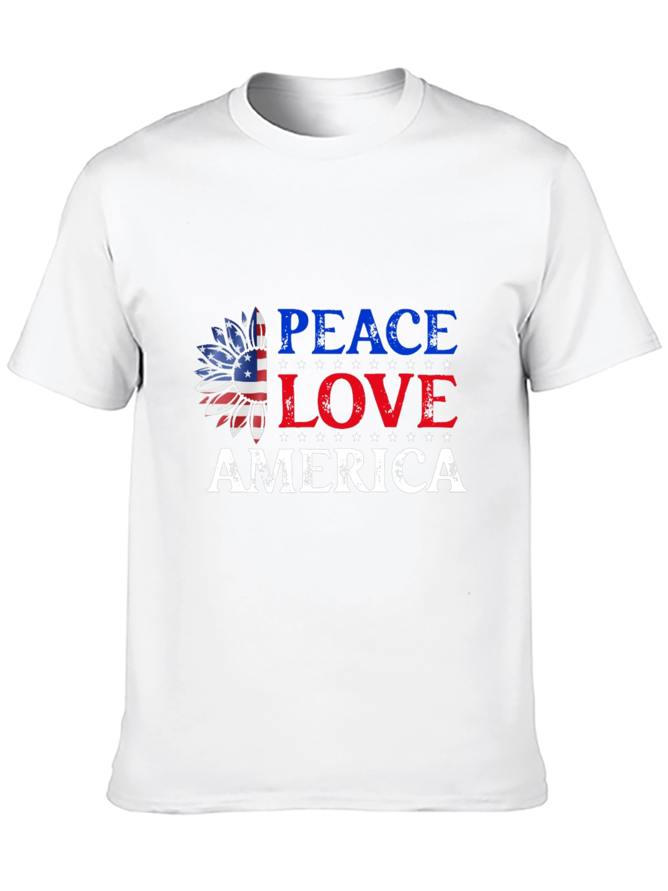 Peace Love America Patriotic Graphic T-Shirt