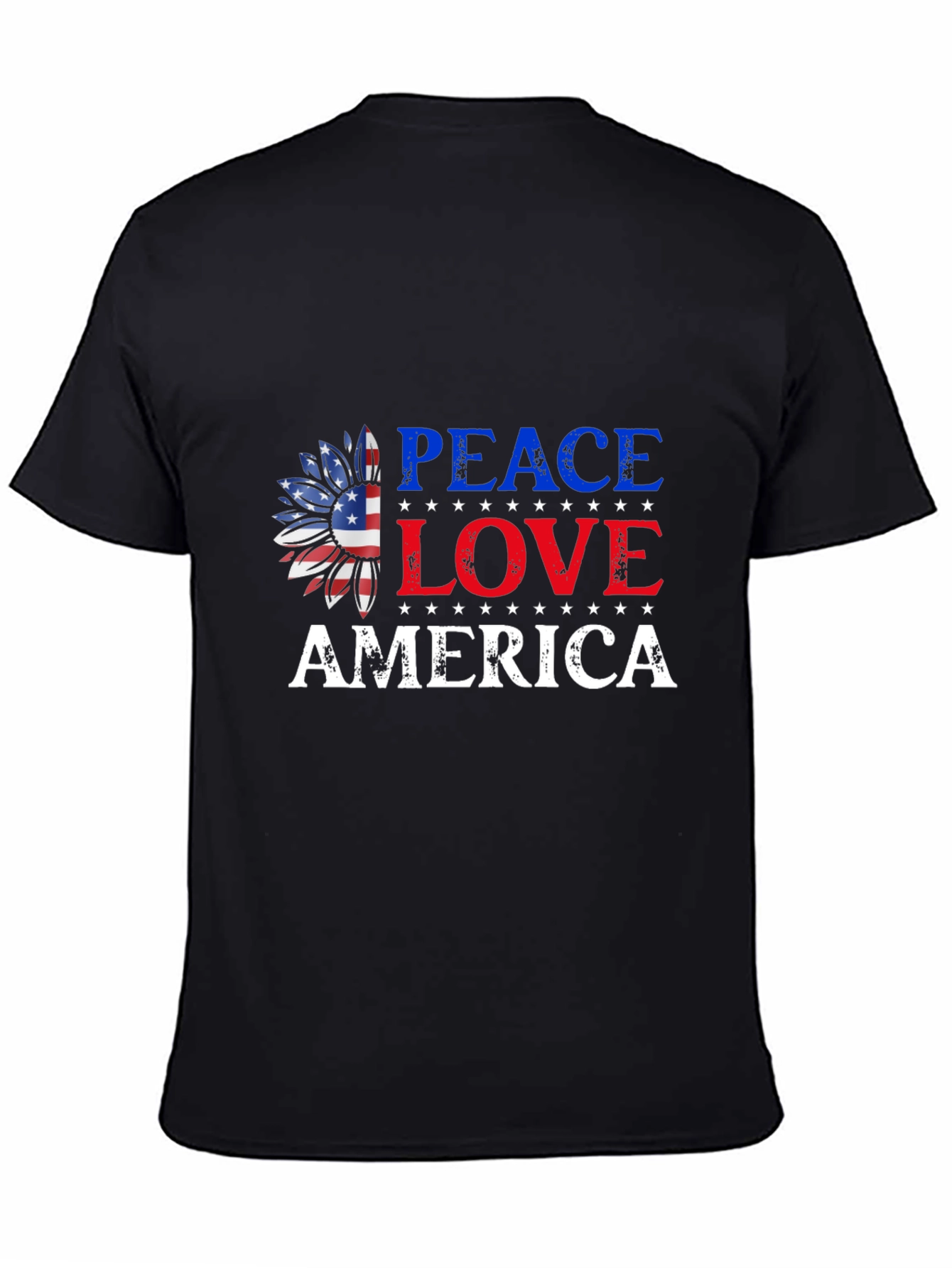 Peace Love America Patriotic Graphic T-Shirt