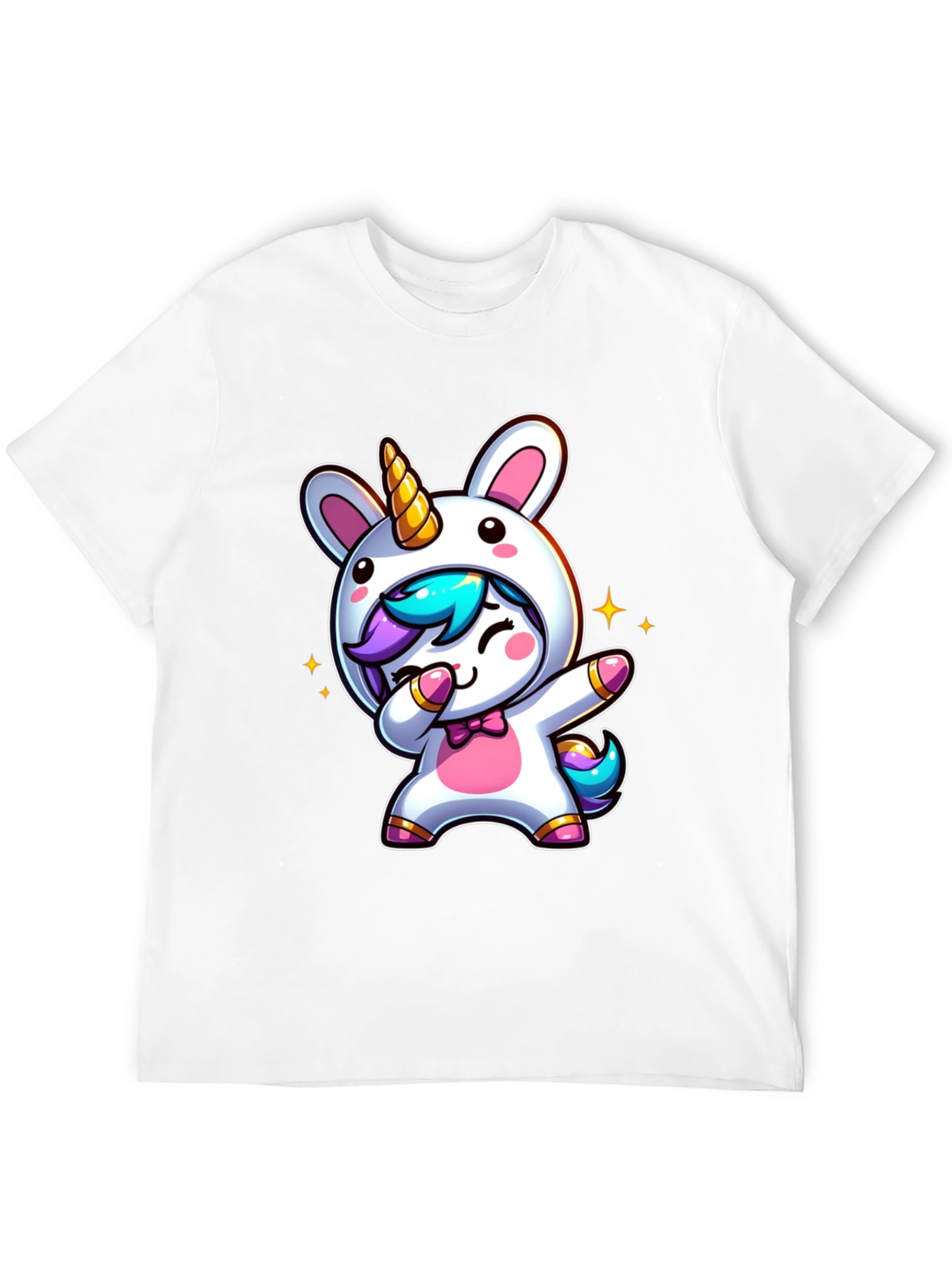 Cute Unicorn Dab Black T-Shirt
