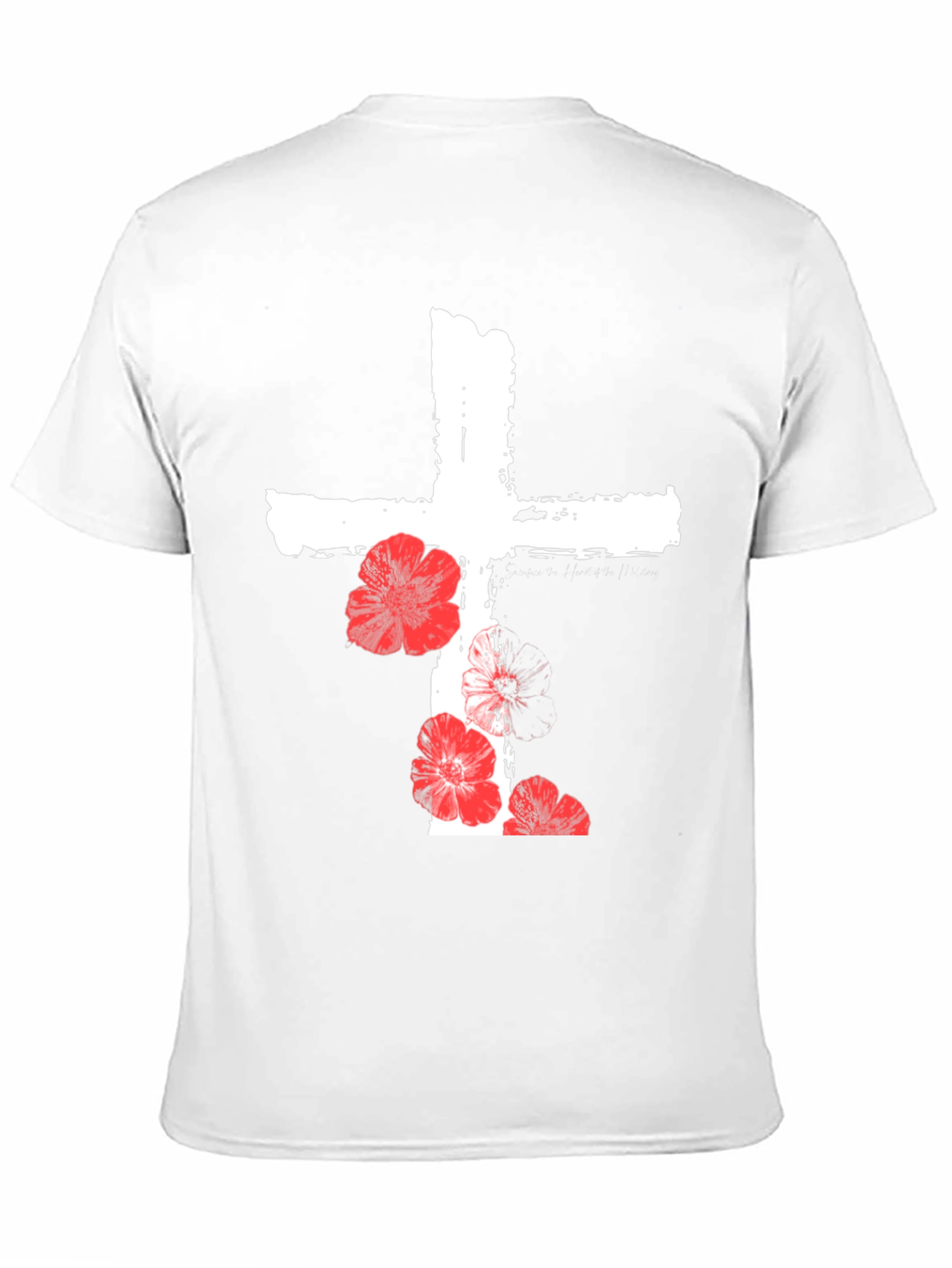 Floral Cross Graphic T-Shirt - Black