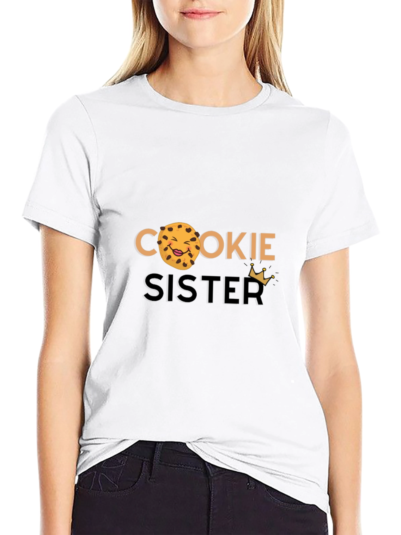 Cookie Sister Black Graphic T-Shirt