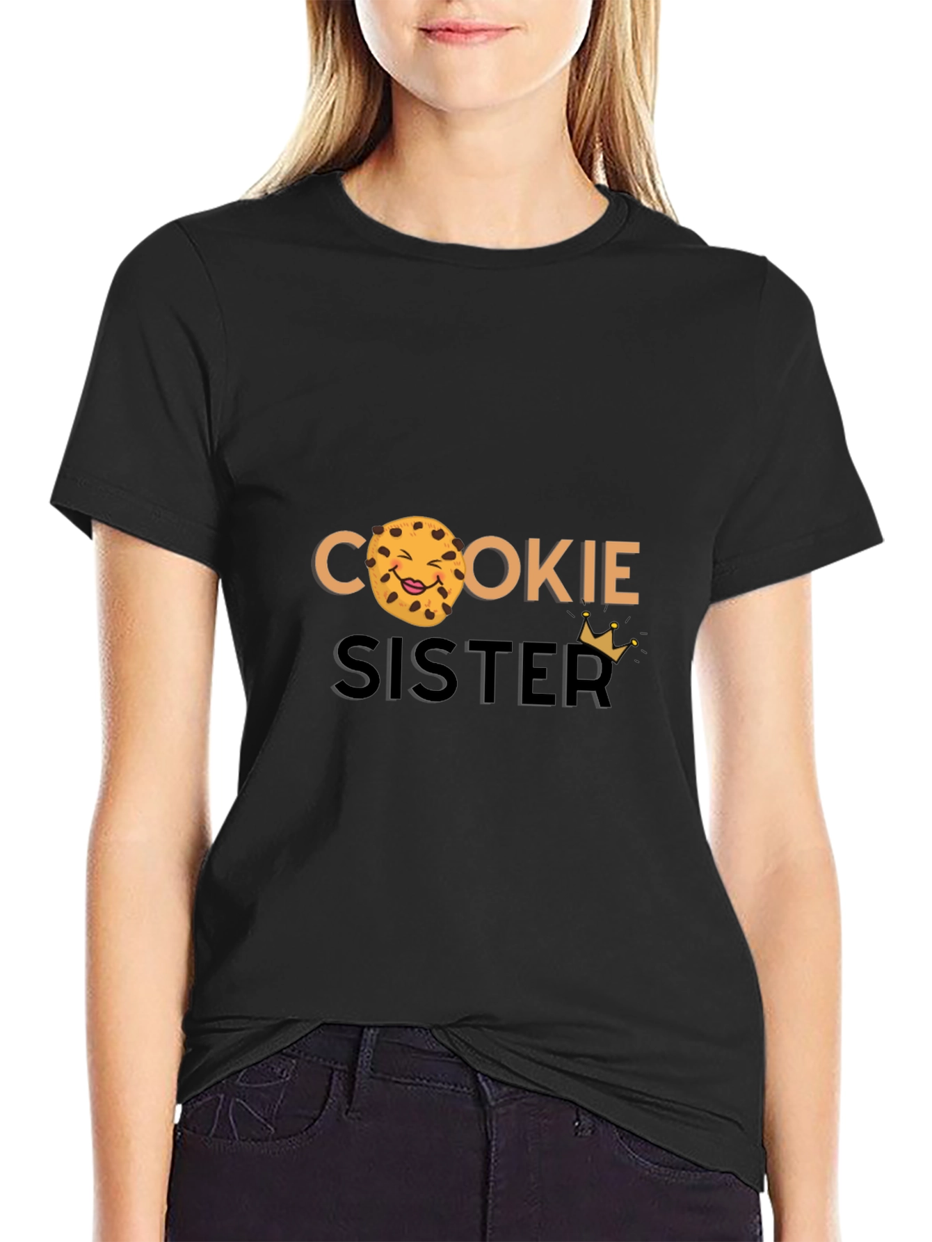 Cookie Sister Black Graphic T-Shirt
