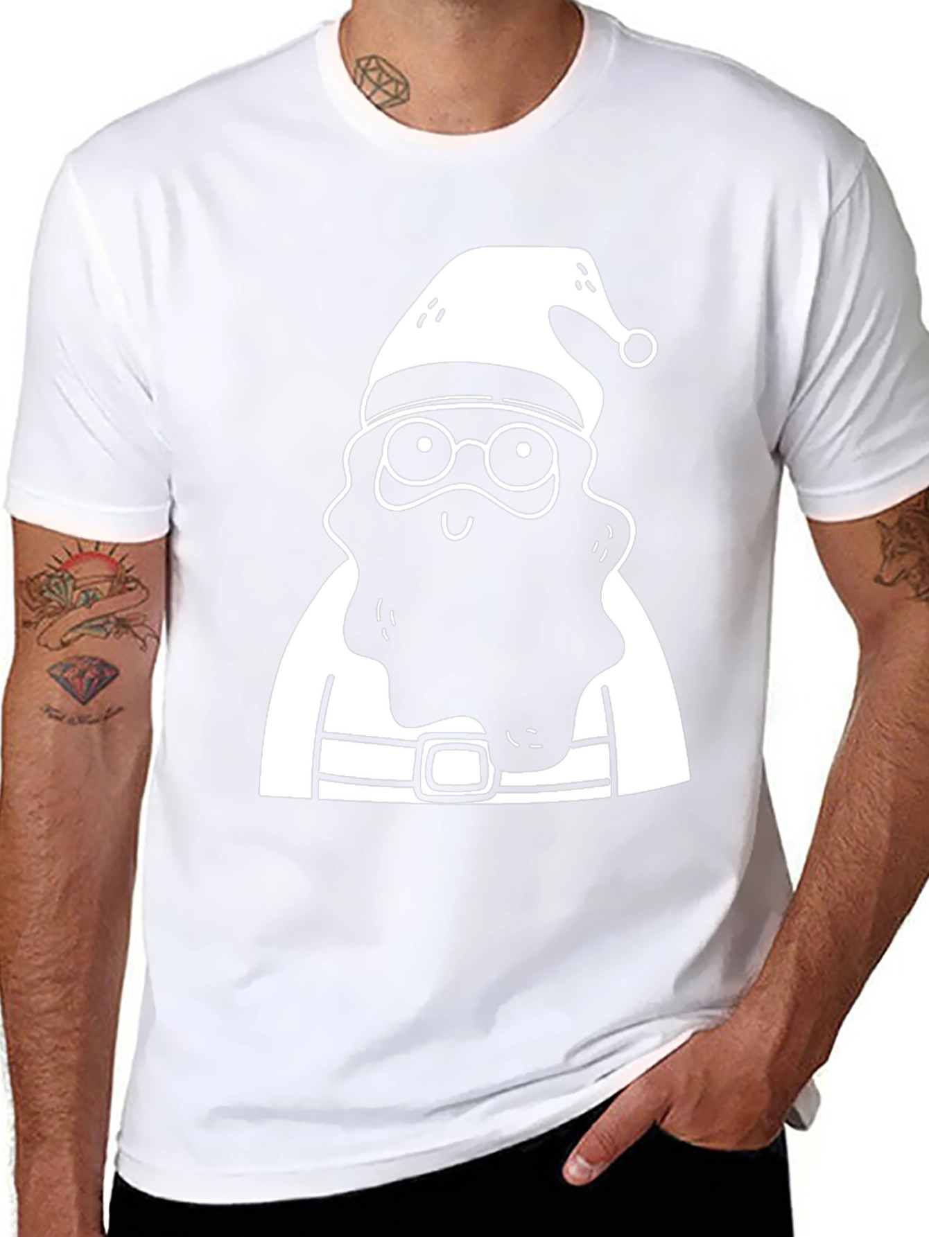 Santa Claus Graphic T-Shirt - Festive Holiday Apparel