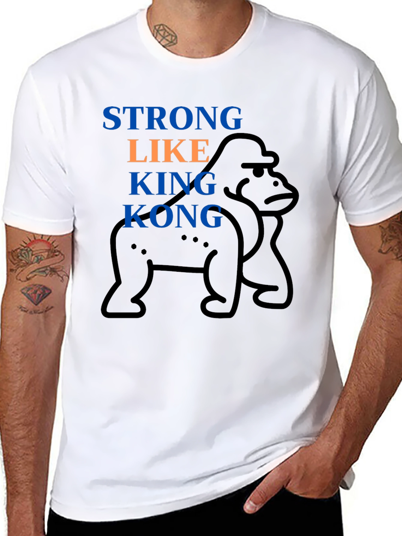 Strong Like King Kong Black Graphic Tee