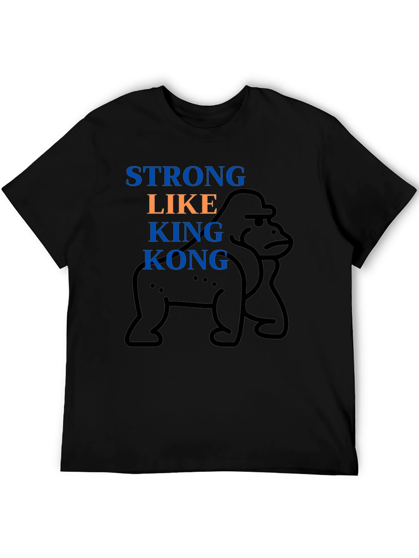 Strong Like King Kong Black Graphic Tee
