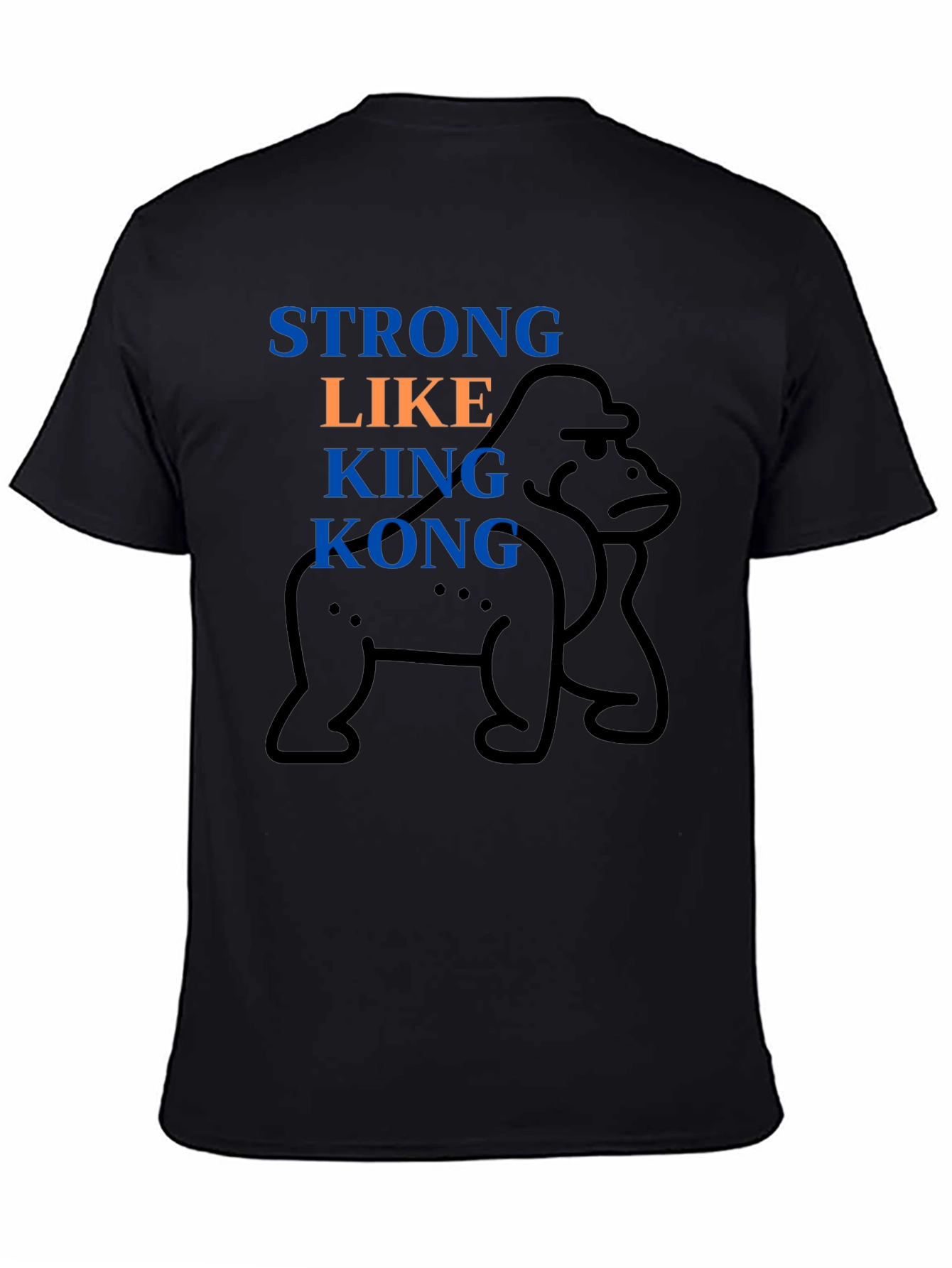 Strong Like King Kong Black Graphic Tee