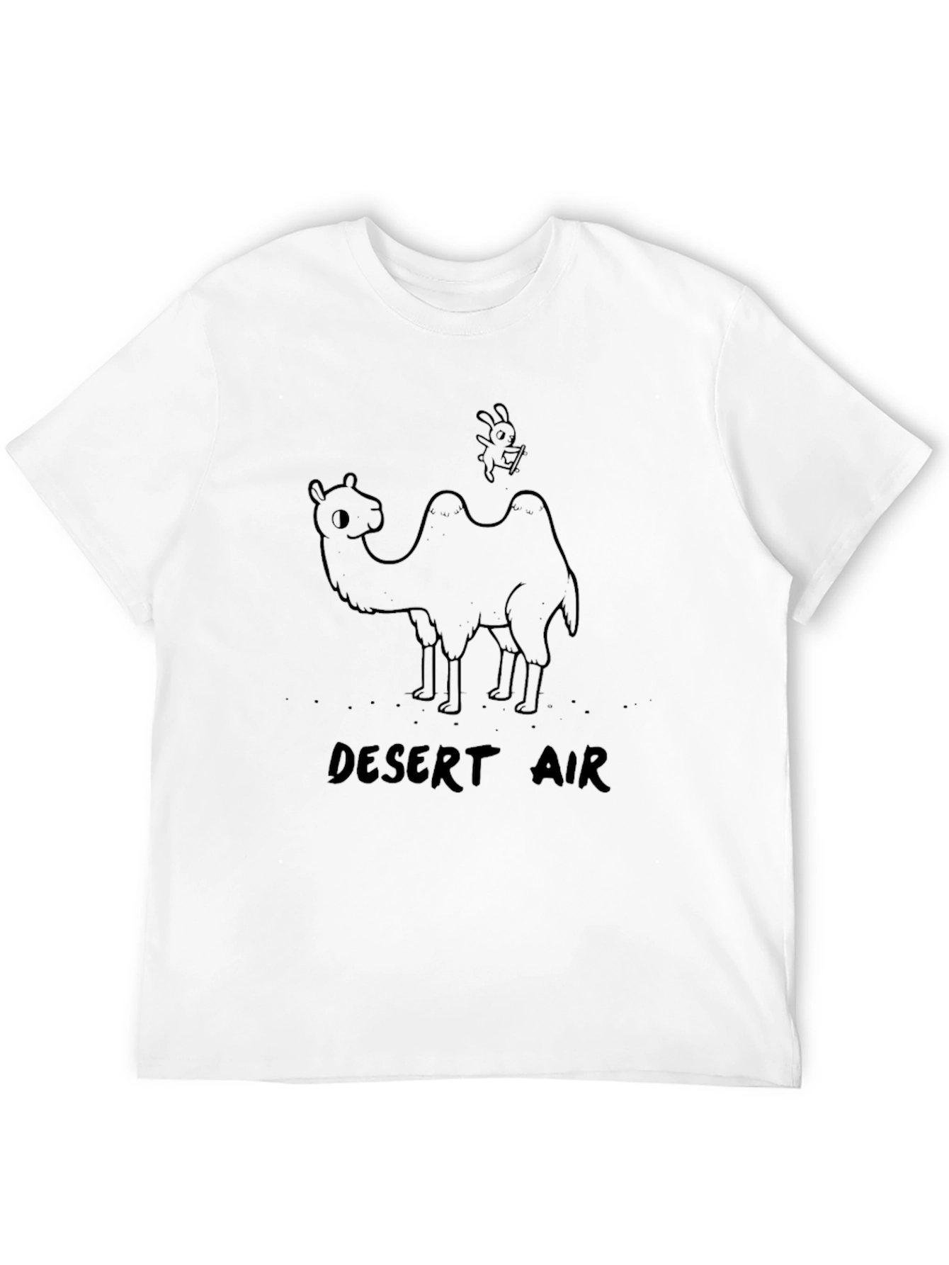 Desert Air Black T-Shirt with Cartoon Camel