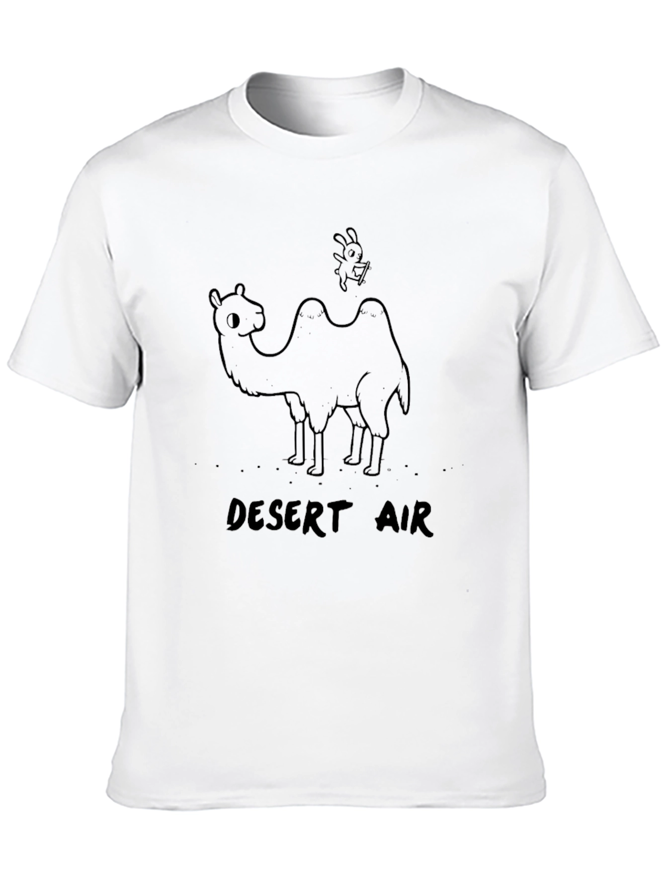 Desert Air Black T-Shirt with Cartoon Camel