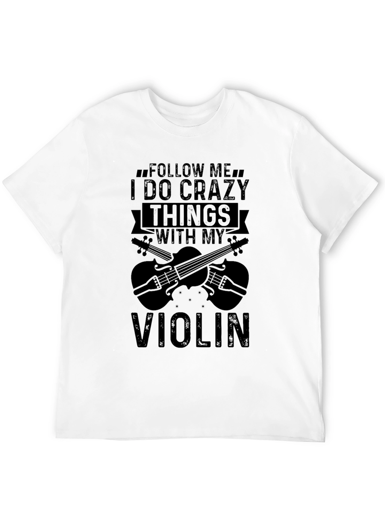 Crazy Violin Things Graphic Tee - Black