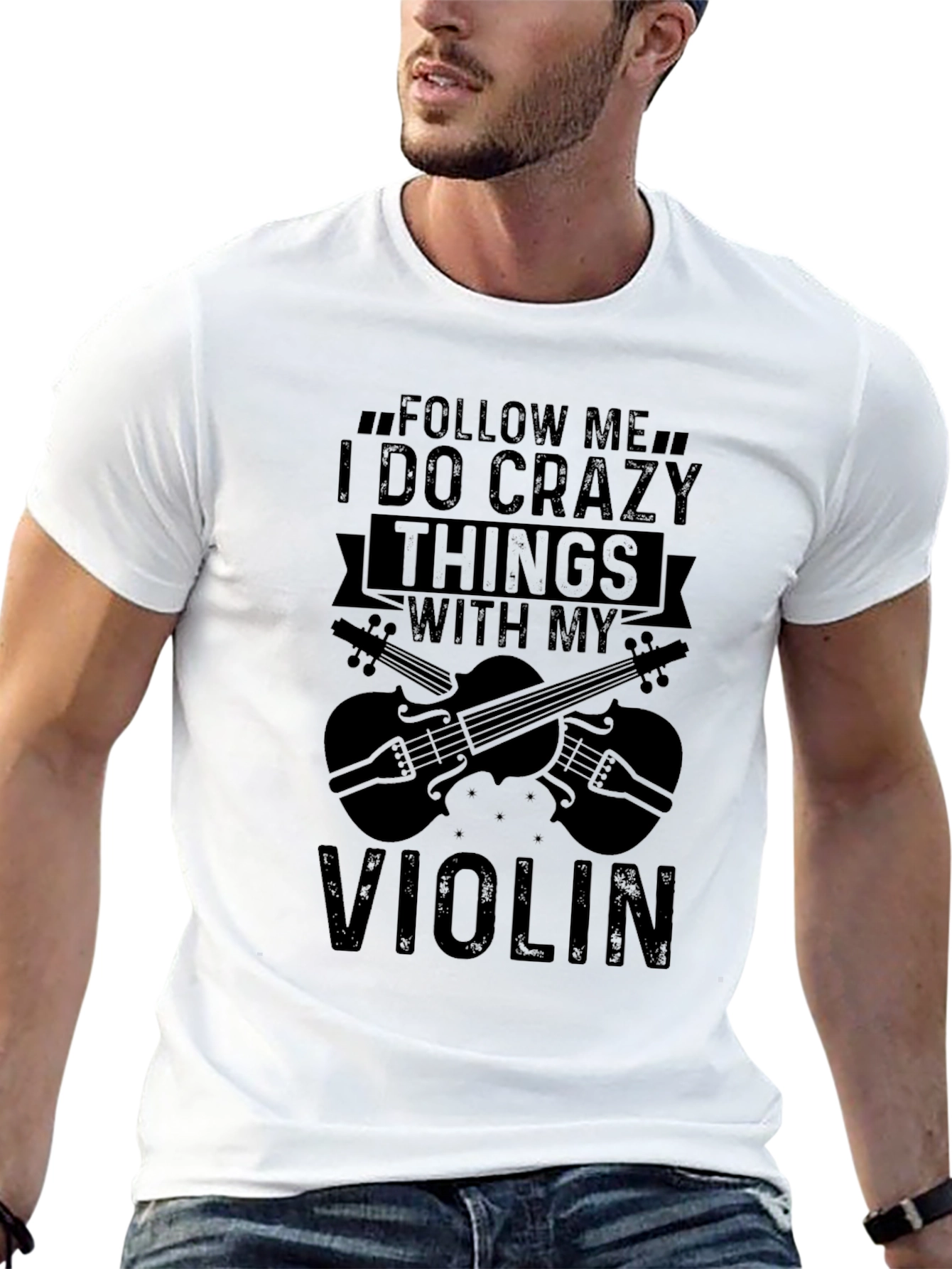 Crazy Violin Things Graphic Tee - Black